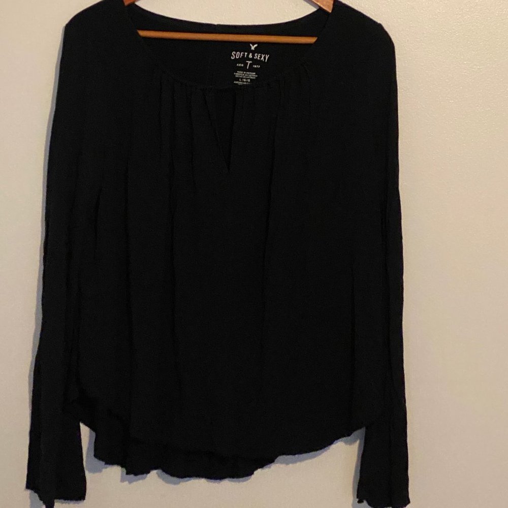 Black long sleeve blouse